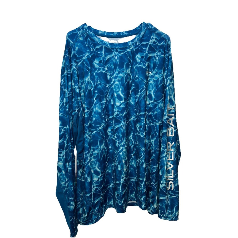 Silver Bait Men's Long Sleeve Performance Fishing Shirt Size‎ XLarge Blue